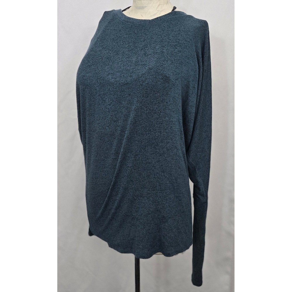 Natural Life Low Back Dolman Tunic Top Women M Blue Heather Oversized Slouchy